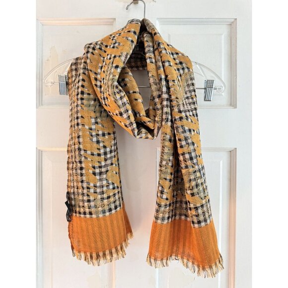 Peruvian Connection Accessories - PERUVIAN CONNECTION Elegant Wool Cotton Knit Scarf Fall Pumpkin Season